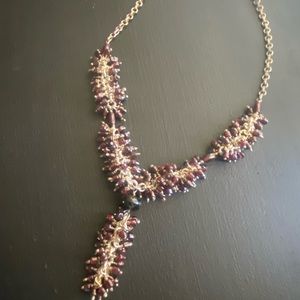 Gorgeous Genuine Garnet & sterling silver choker necklace